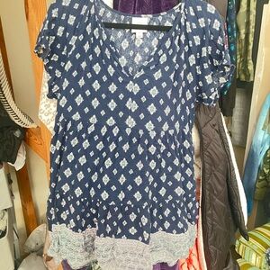 Knox Rose Navy and White Tunic Top